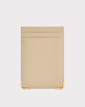Porte Cartes Vertical En Cuir De Veau Box Vanille