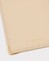 Porte Cartes Vertical En Cuir De Veau Box Vanille