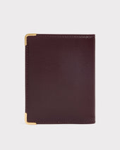 Portefeuille Vertical En Cuir De Veau Box Bordeaux