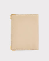 Portefeuille Vertical En Cuir De Veau Box Vanille