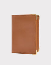 PORTEFEUILLE VERTICAL EN CUIR DE CHÈVRE - CARAMEL