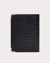 Portefeuille Vertical En Cuir De L Zard Noir