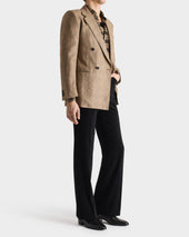 Veste Crois E En Serg De Laine Peign E Et Lin Et Marron Prince De Galles