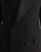 Veste De Smoking Crois E En Laine Vierge Et Viscose Noire