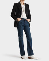 Veste De Smoking Crois E En Laine Vierge Et Viscose Noire