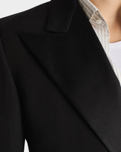 Veste De Smoking Crois E En Laine Vierge Et Viscose Noire