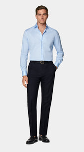 Light Blue Widespread Collar Shirt