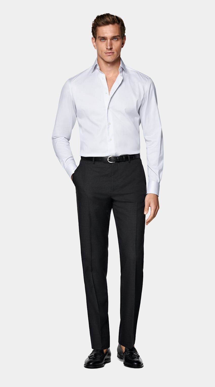 Striped Widespread Collar Shirt
