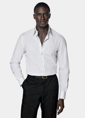 Striped Point Collar Shirt