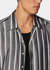 Striped Lyocell Short Sleeve Shirt