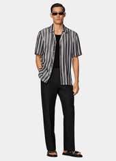 Striped Lyocell Short Sleeve Shirt