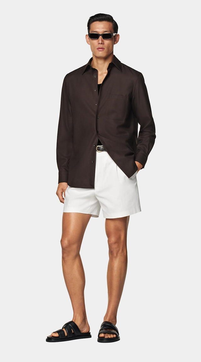 Dark Brown Wool Overshirt