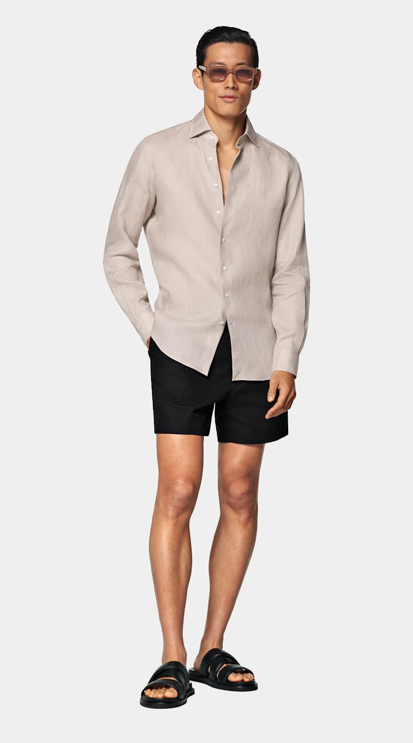 Taupe Linen Shirt