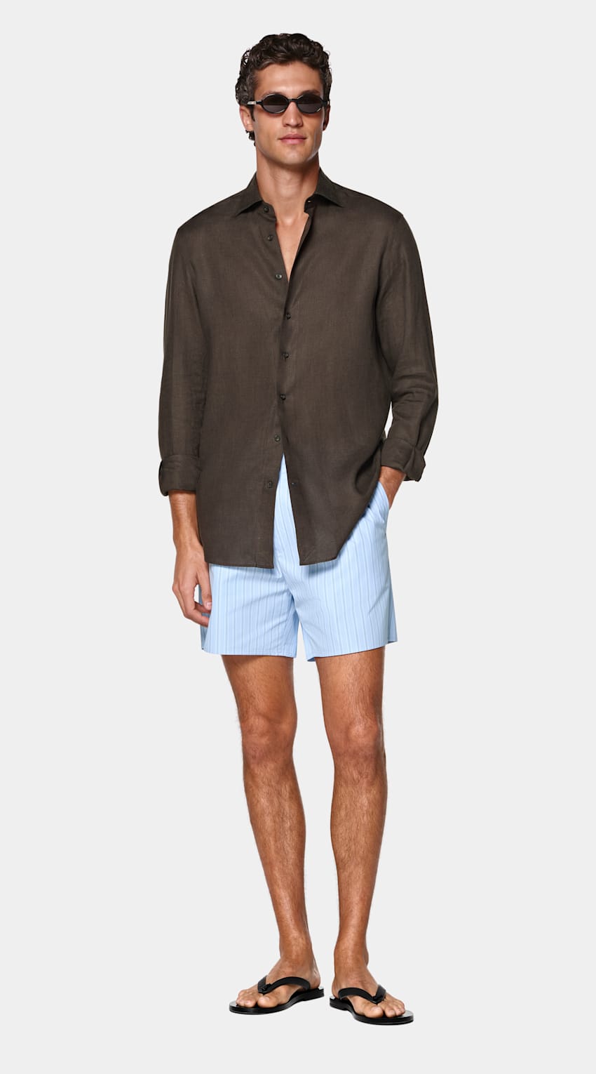 Dark Brown Linen Shirt