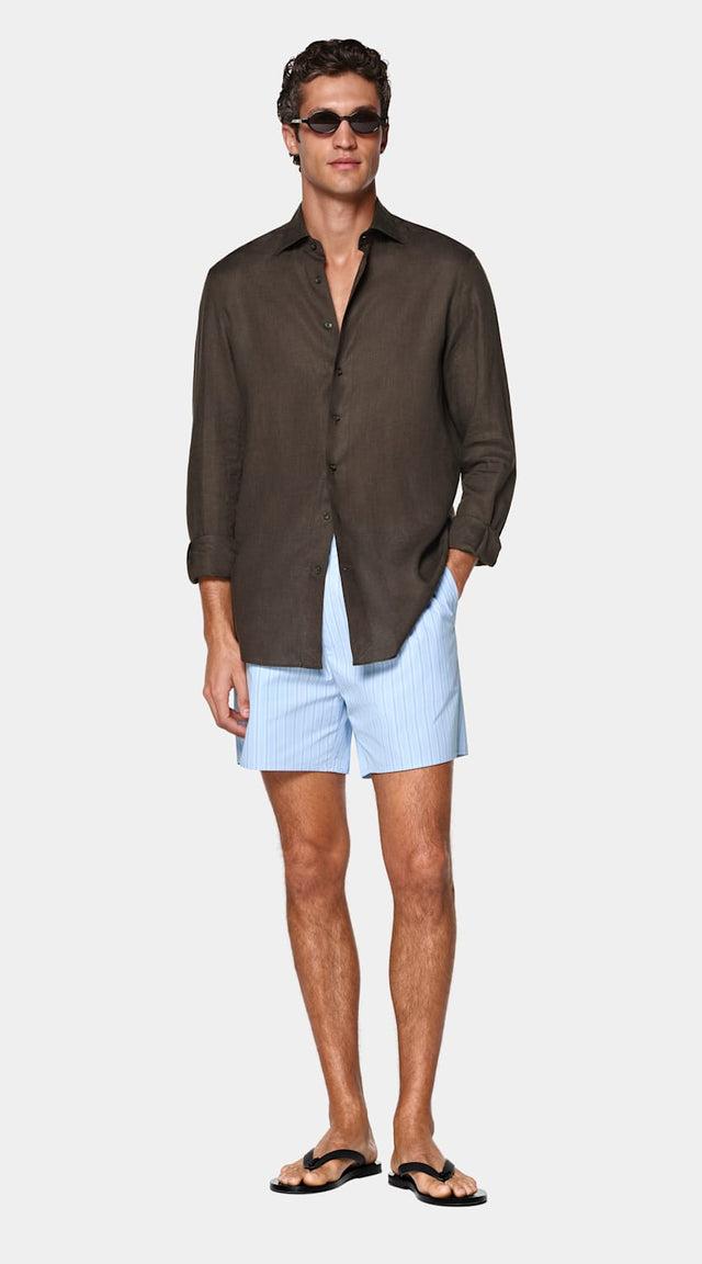 Dark Brown Linen Shirt