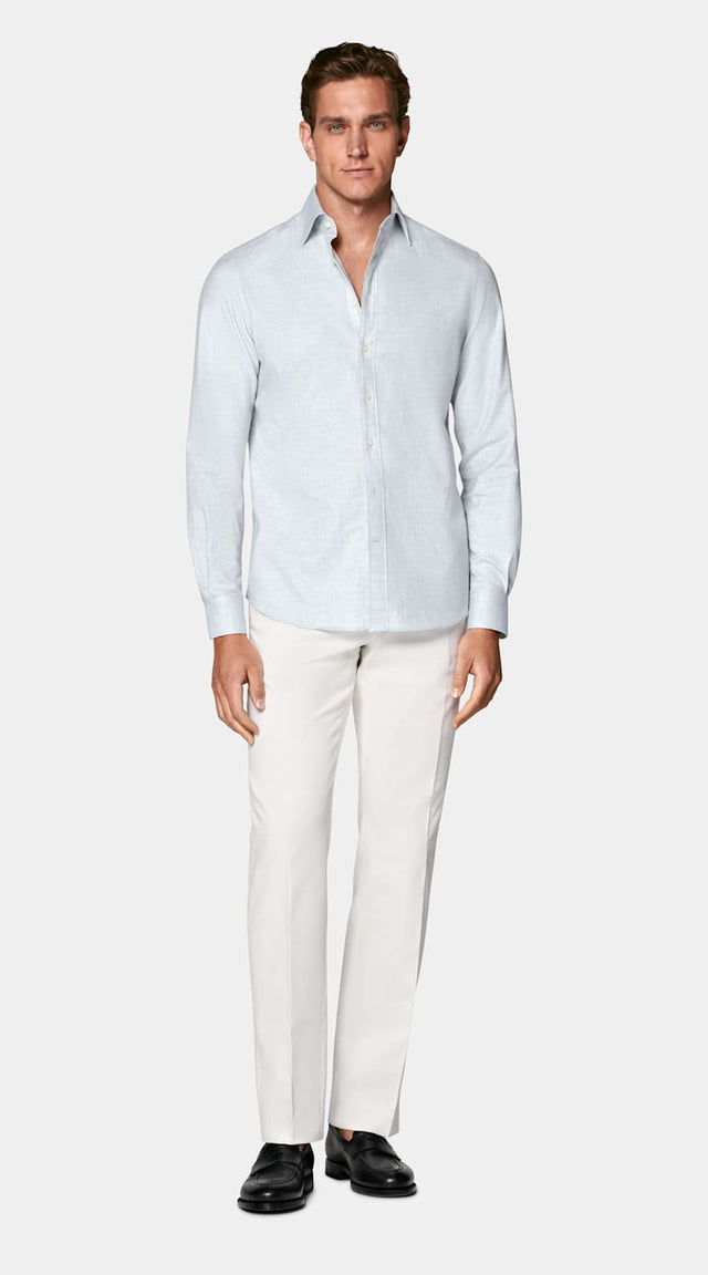 Light Blue Cotton Flannel Shirt