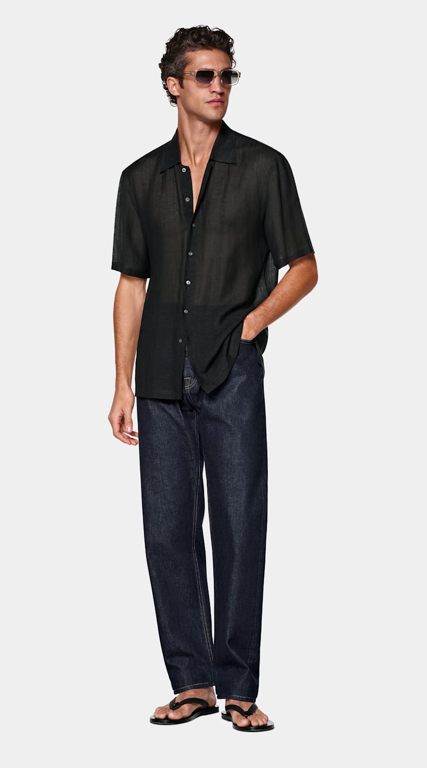 Viscose Linen Short Sleeve Shirt