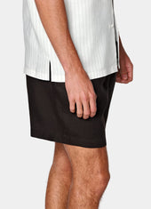 Striped Linen Lyocell Short Sleeve Shirt