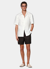 Striped Linen Lyocell Short Sleeve Shirt