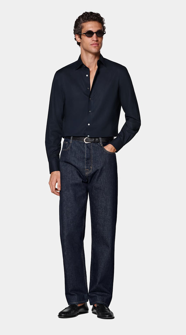 Navy Lyocell Shirt