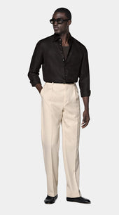 Dark Brown Linen Silk Overshirt