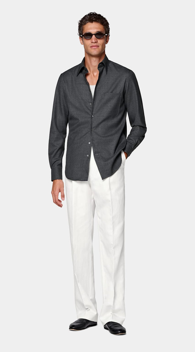 Dark Grey Wool Overshirt