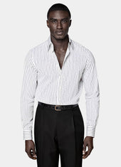 Striped Point Collar Shirt