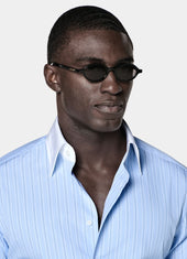Striped Point Collar Shirt