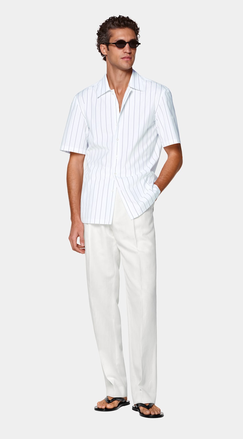 Striped Cotton Short Sleeve Shirt