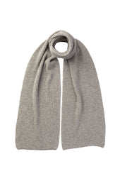 Light Grey Cashmere Ribbed Scarf