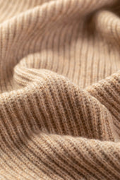 Natural Cashmere Ribbed Scarf