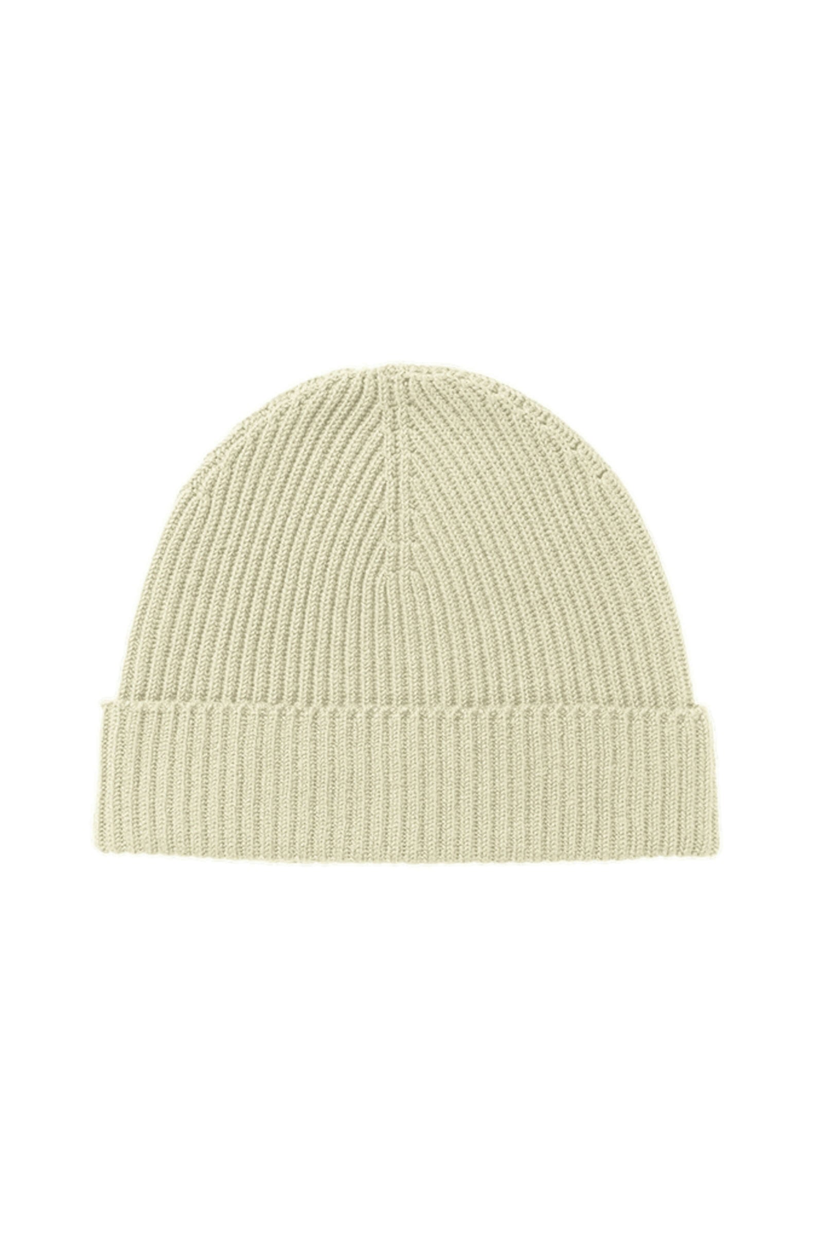 Green Ribbed Cashmere Beanie