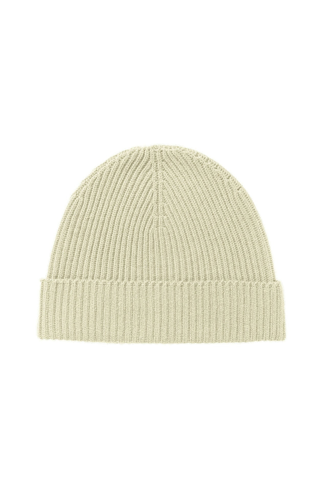 Green Ribbed Cashmere Beanie