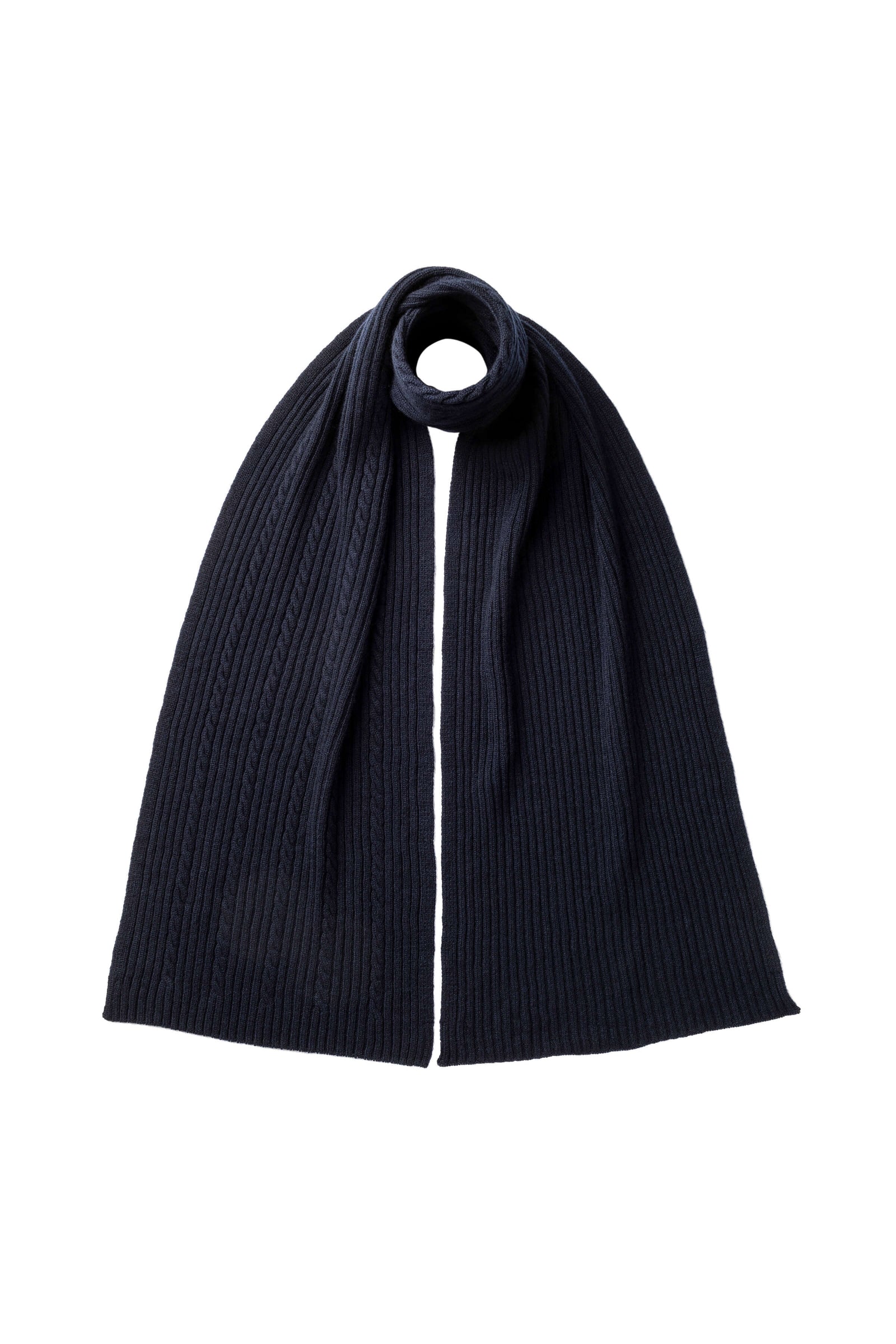 Cable Rib Cashmere Scarf