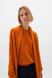 Superfine Cashmere Orange Round Neck Jumper