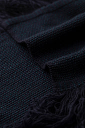 Fringed Cashmere Dark Navy Scarf