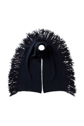 Fringed Cashmere Dark Navy Scarf