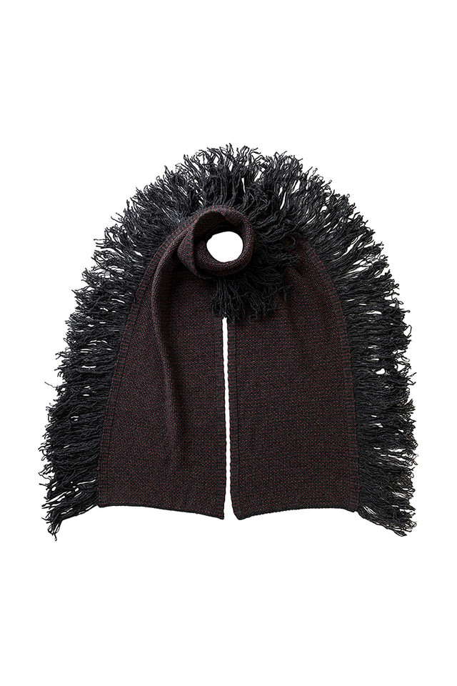 Fringed Cashmere Charcoal Scarf