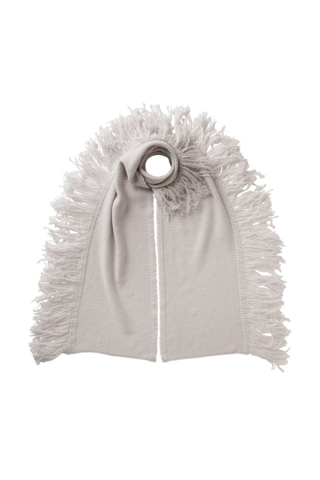 Fringed Cashmere White Scarf