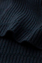 Donegal Cashmere Dark Navy Knitted Scarf
