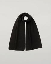 Ribbed Black Cashmere Scarf