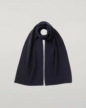 Ribbed Dark Navy Cashmere Scarf
