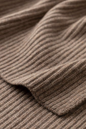 Cardigan Stitch Brown Cashmere Scarf