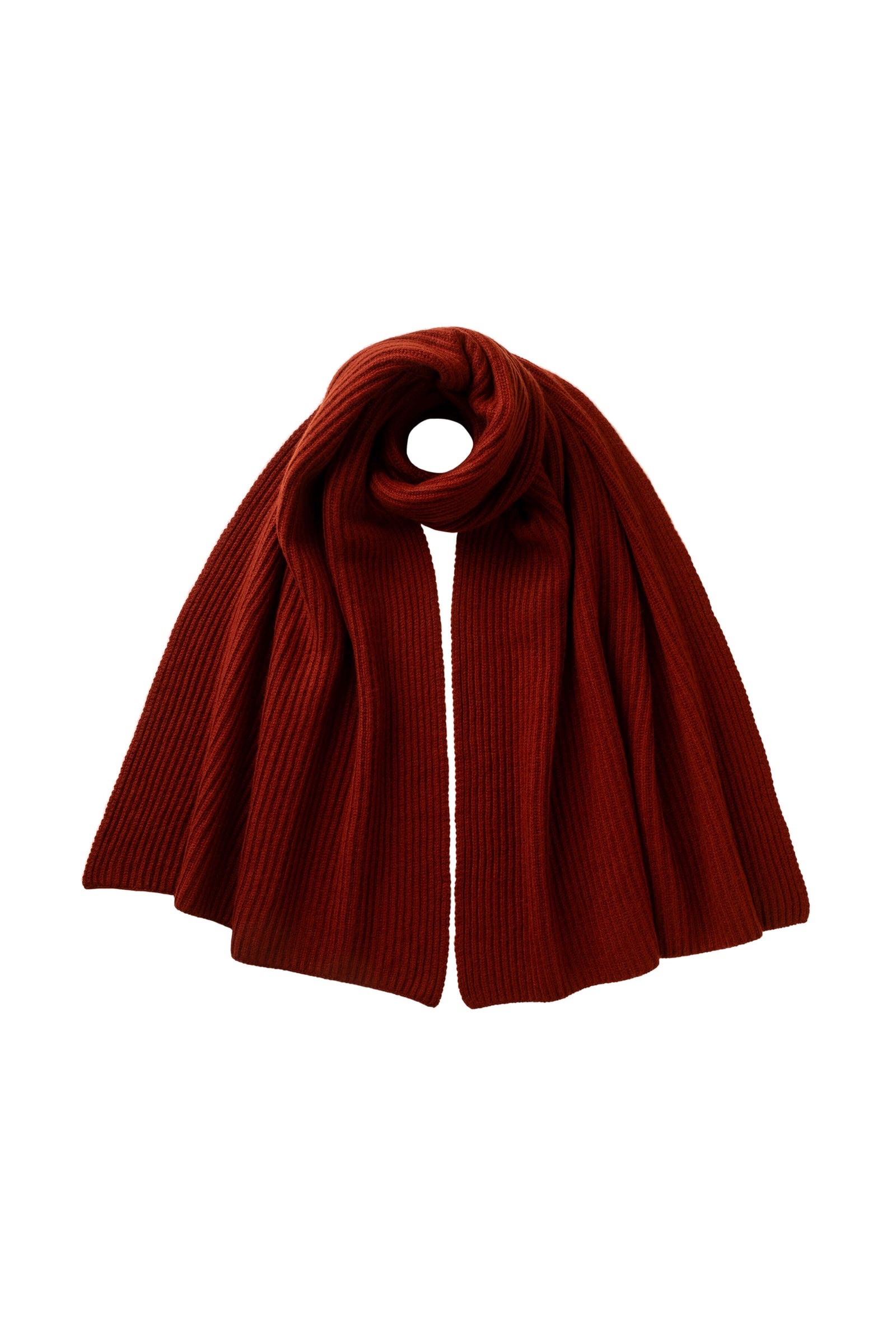 Cardigan Stitch Dark Red Cashmere Scarf