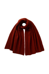 Cardigan Stitch Dark Red Cashmere Scarf