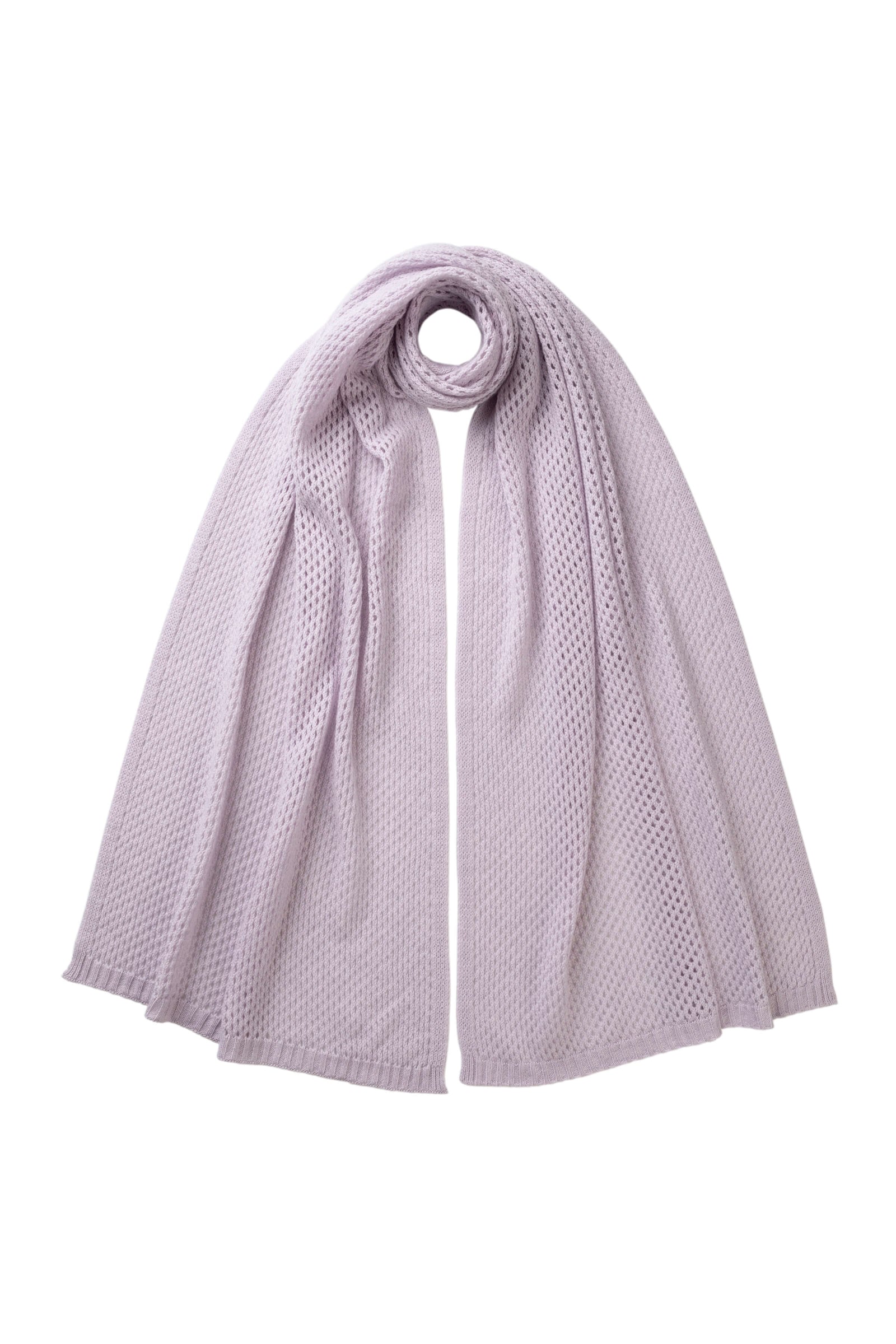 Light Purple Crochet Cashmere Stole