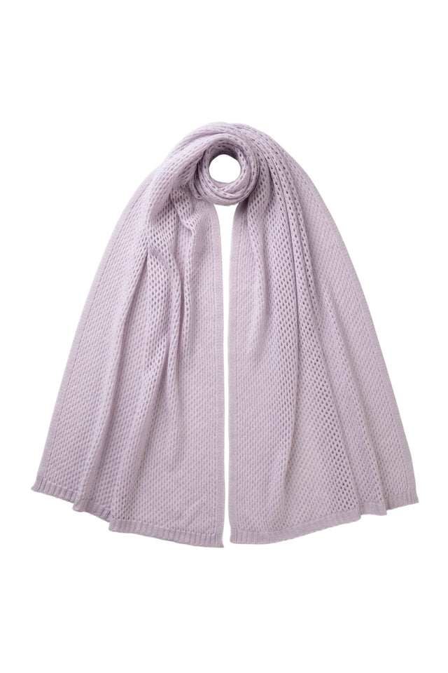 Light Purple Crochet Cashmere Stole
