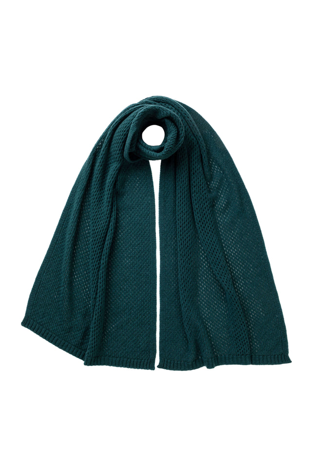 Crochet Green Cashmere Stole