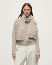 Donegal Cashmere Cream Knitted Scarf