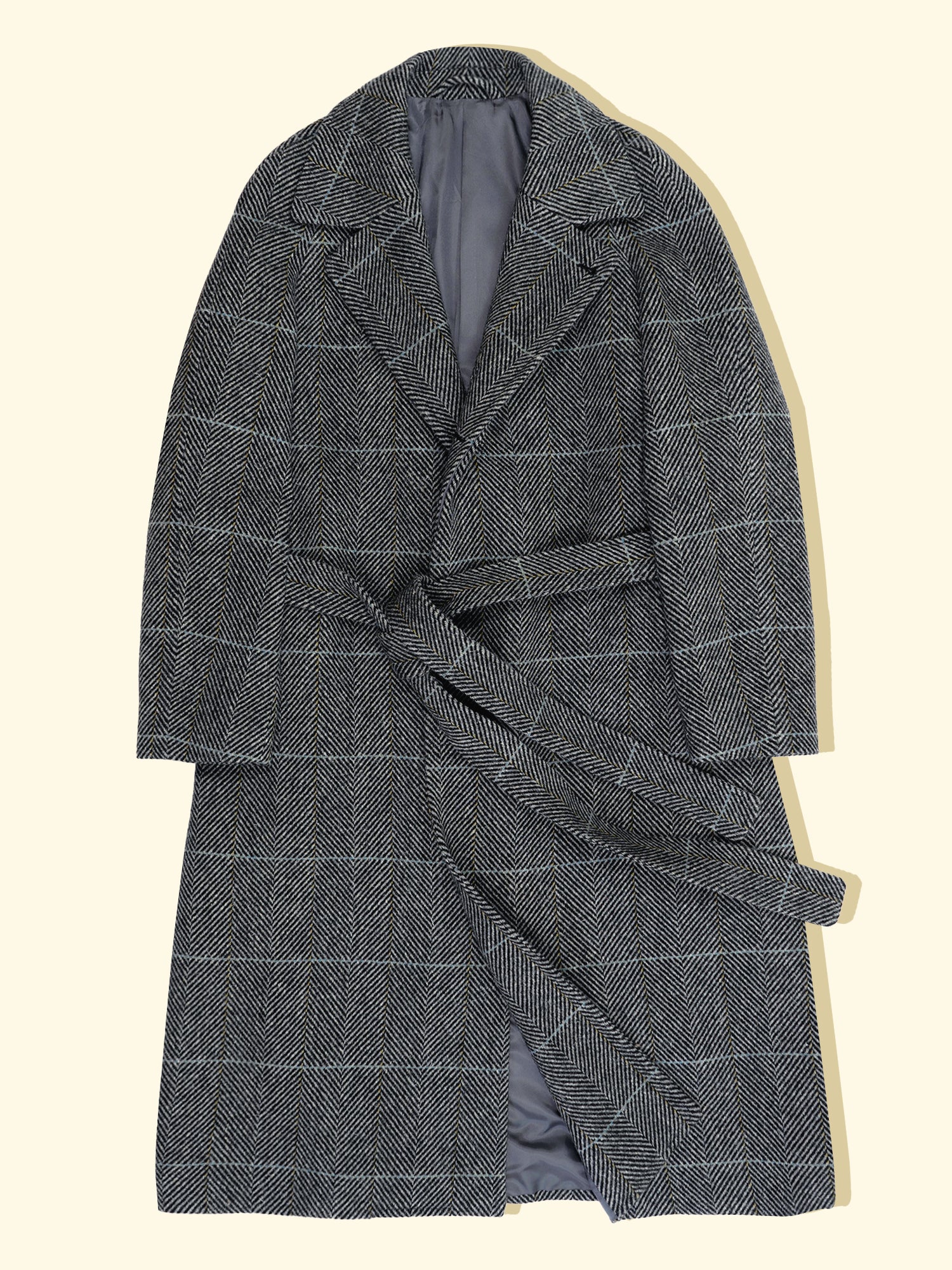 The 'A' Wrap Coat - Herringbone With Overcheck — The Anthology